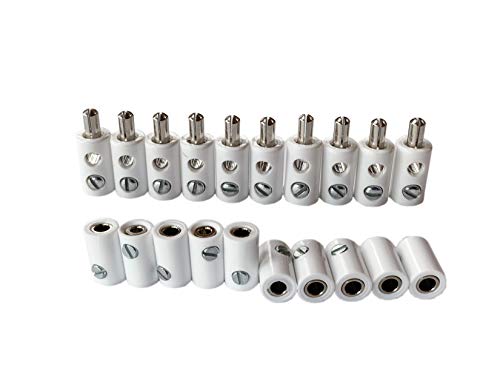 Model Train 2.6 mm Connectors for Marklin HO Old Marklin/Brawa Style (10 Plugs and 10 Sockets)