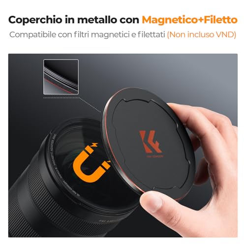 K&F Concept Nano-Xcel 67MM Filtro Black-Mist 1/4 Magnetico Con Anello Adattatore, Filtro Magnetico A Diffusione Black 1/4 Con Cappuccio Magnetici 28 Strati Di Rivestimento Nano - 3