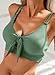 Herseas Womens Push Up Bikini Tops Double Thin Straps Modest Sports Bra Swim Top V Neck Triangle Sexy Bathing Suit 2026 Summer Beach Fashion Army Green X-Large