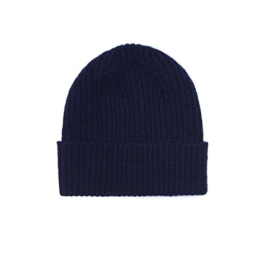 Cashmere Beanie Hat Made in Scotland Navy