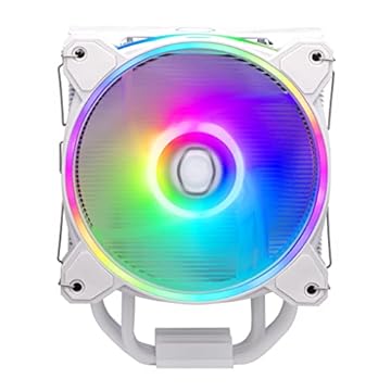 Cooler Master Hyper 212 Halo White CPU Air Cooler, ventoinha PWM de 120 Halo², ARGB de loop duplo, tampa superior de alumínio, 4 tubos de calor de cobre, 154 mm de altur