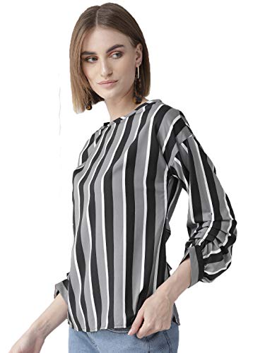 Image of Style Quotient Women Maroon & Navy Striped Top