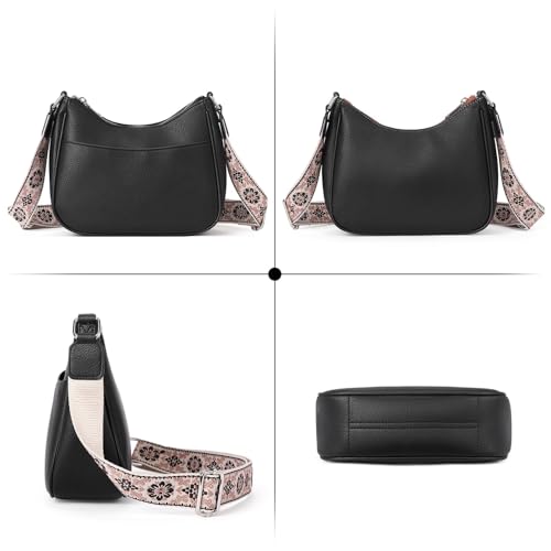 Image of WJCD Women Crossbody Handbags Vegan Leather Shoulder Bag with Adjustable Strap