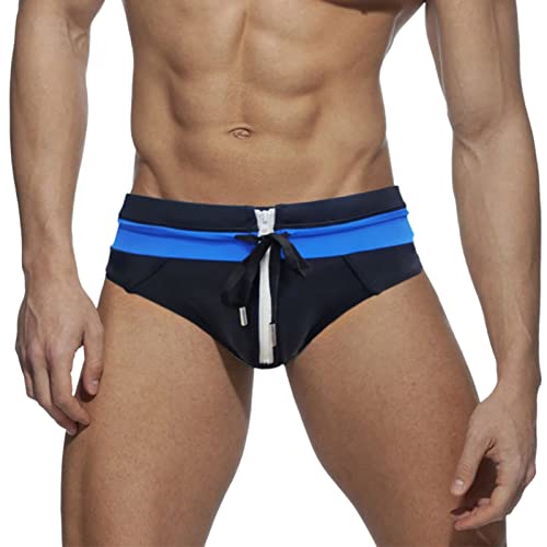 Generico Hombre Verano Transpirable Estampado Pantalones Cortos Traje de Baño Slip Ajustado Resistente al Cloro con Cordón Rápido Secado Natación Trunks Sexy Slip Hombre Clásico Fitted Swim Briefs, O