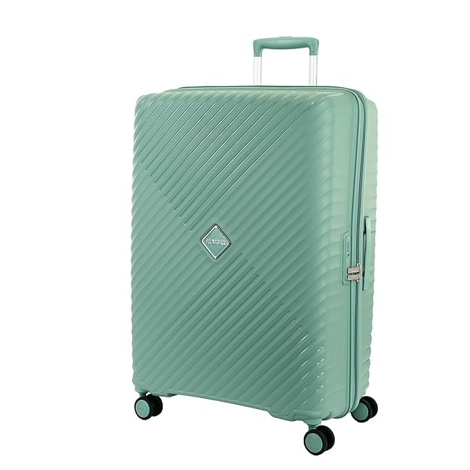 Image of American Tourister Set (55+68+79 CM) Check-in Trolley Bag with Combination Non TSA Lock & 8 Wheels Hard-Sided PC Medium Suitcase /Trolley Bag with Double Spinner Wheels /Luggage for Men & Women (Green)
