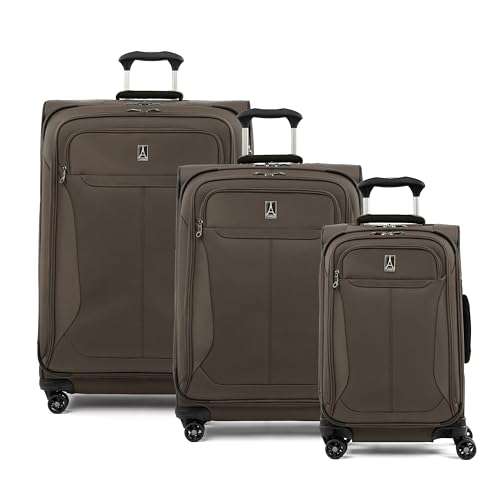 Image of Travelpro Tourlite Softside 3-Piece Set, Expandable Luggage, 4 Spinner Wheels, Lightweight Suitcase, 21 inch Carry-On, 25 inch Checked Medium, 29 Check Large, Espresso Brown