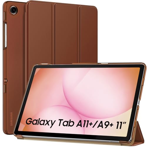 Image of MoKo for Samsung Galaxy Tab A11 Plus / A11+ Case 11 Inch 2026, Galaxy Tab A9 Plus / A9+ Case 11 Inch 2024, Slim Stand Hard PC Translucent Back Shell Smart Cover, Auto Wake /Sleep, Brown