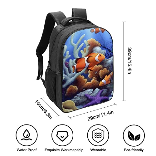 Sac à dos pour ordinateur portable grande capacité style poisson - 2