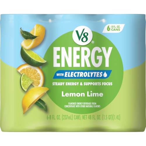 Image of V8 Energy with Electrolytes Lemon Lime Energy Drink, 8 fl oz Can (6 Count)