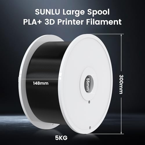 Image of SUNLU 5kg 3D Printer Filament PLA Plus 1.75mm, 5kg(11lbs) Large Spool PLA+ Filament for Big Project, Dimensional Accuracy + /- 0.02mm, Neatly Wound Filament, Fit Most FDM Printer, 5KG-1 Pack, White