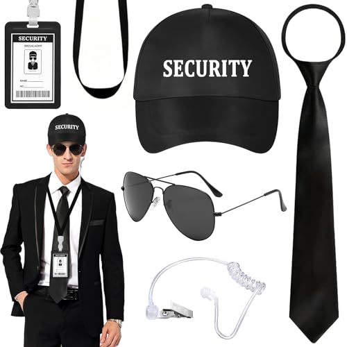 BONHHC Ensemble Men in Black : Accessoires Men in Black Deguisement – Parfait pour Costume MIB Agent Secret Sécurité & Costumes d’Espions pour Hommes Femme (A)