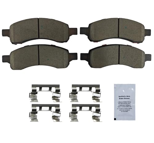 Image of HUSCH D1169 Front Ceramic Brake Pads Kit Fit For Buick Enclave 2008-2017, For Rainier 2006-2007, For Chevrolet Colorado 2009-2012, For Trailblazer 2006-2009, For Trailblazer EXT 2006