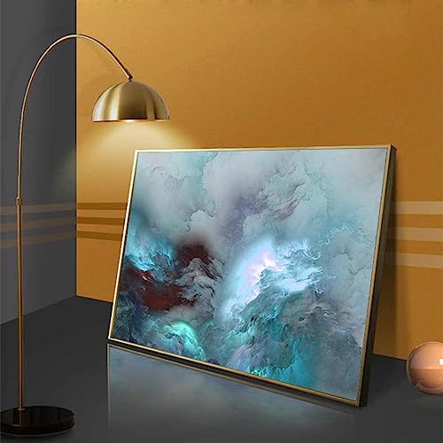 Toile paysage abstrait bleu ciel poster moderne grand format 70x100