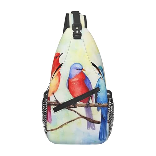 Bolso de Pecho Five Singing Birds Negro