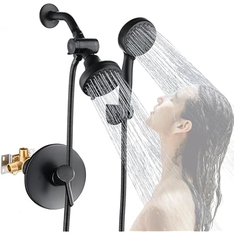 FRANSITON Oil Rubbed Bronze Shower System High Pressure 5-Spray Rain Shower Head and Handle Combo Set with Valve 3-Way Diverter for Bathroom Cover