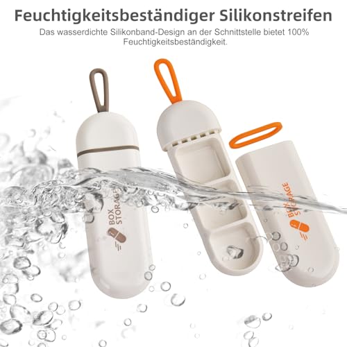 Tablettenbox, pillendoos, kleine pillendoos voor onderweg, pillendoosje voor vitaminen, medicijnen, pillen, goede afdichting, behoud van geneeskrachtige eigenschappen. (2 verpakkingen) - Afbeelding 5