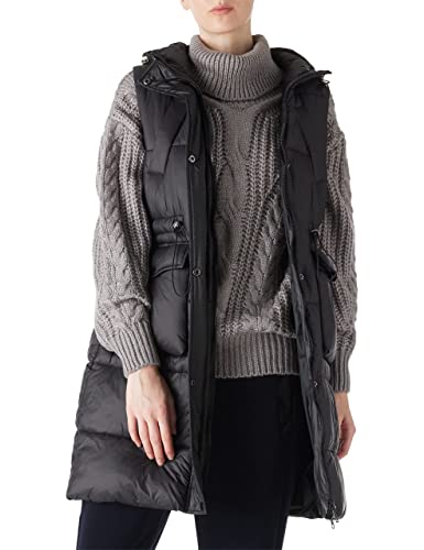 RISISSIDA Puffer Vest Women Mid-Length Puffy Quilted Hooded Sleeveless Loose Jacket2