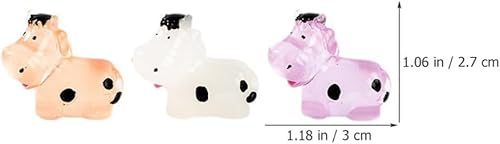 Miniatura 8 de Yardwe 6 mini figuras luminosas de vaca de resina que brillan en la oscuridad, estatua de vaca de hadas, adornos de animales de jardín para el