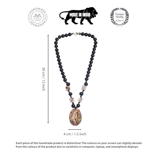 Image of AAKRITI ART CREATIONS Boho Tribal Handcrafted Ethnic Necklace Collection | Mandala, Dreamcatcher, Sunburst & Moonstone Designs | Artisan Collar, Lariat & Pendant Statement Jewelry for Women
