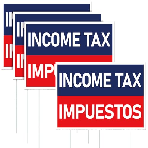 Jetec 3 Piece Tax Service Yard Sign 16"x12" Income Tax