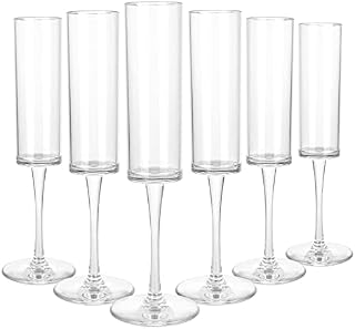 JMIATRY Unbreakable Champagne Flutes Set of 6, 165ml/5.8oz Premium Plastic Champagne Flutes, Classy Champagne Glasses Great for Wedding, Christmas, Birthday Party and Daily Use