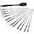 BearMoo Kabob Skewers 17" Stainless Steel BBQ Barbecue Skewers 7/20" Flat Metal Grilling Skewers Set, Reusable BBQ Sticks (Set of 10 +1 X Handy Storage)