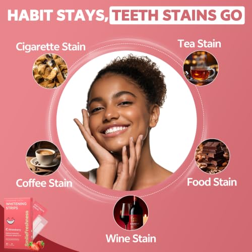 Image of Teeth Whitening Strips, 14-Day Treatments Clinically Proven for Visible & Affordable Teeth Whitening, Enamel Care Whitening, Reduced Sensitivity Formula, Strawberry.