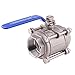 DERNORD Ball Valve 2 Inch NPT Threaded - Stainless Steel 304 Female 3 Piece Full Port (2