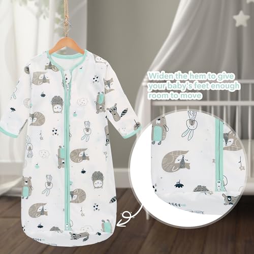 Image of Miracle Baby Long Sleeve Sleep Sack 2-Pack, 100% Cotton Wearable Blanket Baby Sleeping Bag for Newborn Infant Toddler