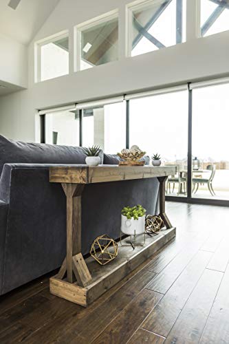 Barb Large Console Table Solid Wood by Del Hutson Designs (Dark Walnut) - Thumbnail 2