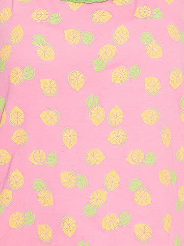 Image of Clovia Women's Cotton Printed Cami Top & Pyjama Set - Pink