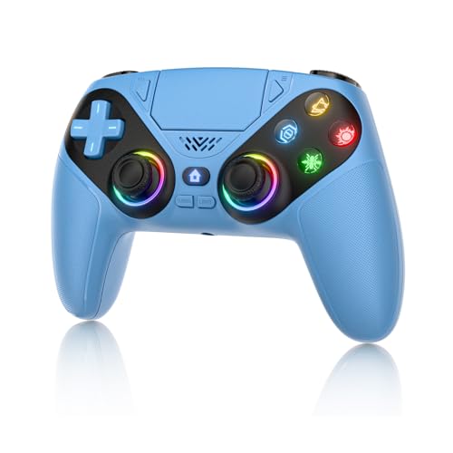 Dinosoo Wireless Bluetooth Controller for PlayStation 5 and PC – Features Turbo, Macro, RGB Lighting, 6-Axis Motion, Vibration Feedback, Audio Jack & 1000mAh Battery image 2