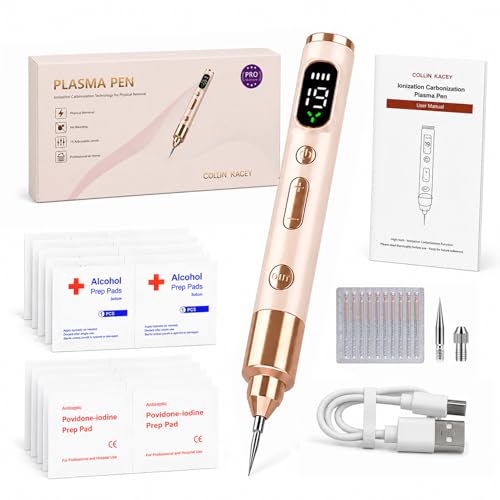 2026 Upgraded Plasma Pen for Skin Tags & Moles Removal | 19 Level LCD Mole Remover Pen | Non-Invasive At Home Device for Warts Freckles Age Spots | Complete Kit with 10 Tips Iodine & Alcohol Pads