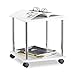 "Relaxdays 10021870_187 Tavolino da Salotto Legno Carrello con Ruote Multiuso Piccolo Tavolo Divano Carrellino HLP 41,5x40x40 cm Bianco "