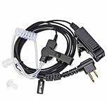 HYS Covert Acoustic Tube Security Bodyguard Earpiece Headset PTT Mic Compatible With Motorola CP040 DP1400 GP68 GP88 GP300 CT150 Pro1150 Hyera Midland 2 Way Radio (TB06-1)