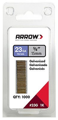 Arrow Fastener 23 Ga. Smooth Shank Straight Strip Pin Nails 5/8 in. L x 0.03 in. Dia. 1,000 pk