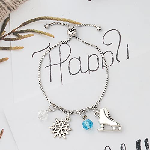 UJIMS Ice Charm Bracelet Anime Lover Gift Figure Skating Gift for Best Friend Skate Lover Gift Ice Skating Gifts Skater Jewelry3
