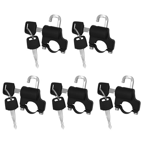 Alipis Lot de 5 sets de Antivols pour Casque de Moto Universels Cadenas de Guidon 22 MM en Acier Résistant aux Intempéries Système de Sécurité Inviolable pour Scooter et Moto pour