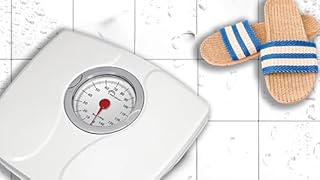 LITTLE BALANCE 8935 Confort 150, Bilancia pesapersone meccanica, Bilancia con schermo XL, Forma compatta, 150 kg, Bianco