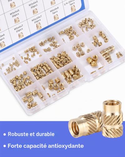 300 Pièces Insert Fileté, Écrous Filetés M2/M2.5/M3/M4/M5/M6 – vue 5