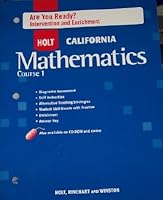 Course 1 Are You Ready? Intervention and Enrichment (HOLT CALIFORNIA Mathematics) 0030945100 Book Cover