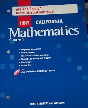 Paperback Holt Mathematics California: Are You Ready? Intervention And Enrichment With Answers Course 1 Book
