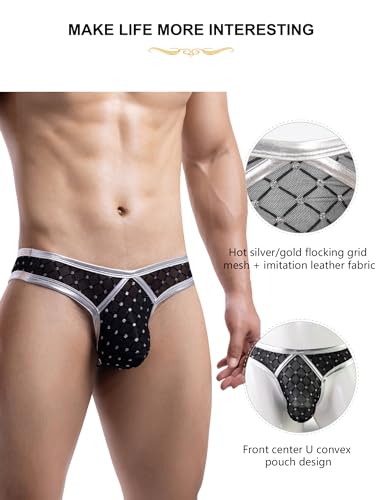 ohyeahlady Mens Thongs Underwear Sexy Low Rise Jockstrap Bikini Briefs Mesh Bulge Pouch Underwear for Men Clubwear4