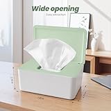 Wet Wipes Dispenser Box, Tissues Box with Lid Paper Holder Seal Reusable Dustproof Tissue Container Nappy Case Storage for Car Office Home Bathroom Desk White - Image 3