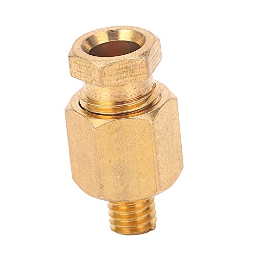 ZJchao Pipe Nipple Brass Thread Straight Fitting Connector Durable Industrial Piping Supplies for Nylon Copper Aluminum Tubes M6 x 1 Size 4mm 6mm (PD606)