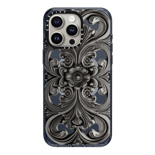 CASETiFY MagSafe �Ή��C���p�N�g iPhone 15 Pro Max �P�[�X [MIL�K�i���� (4x MIL-STD-810G) / 2.5m����̗����������N���A] - Frame - �N���V�b�N�u���[