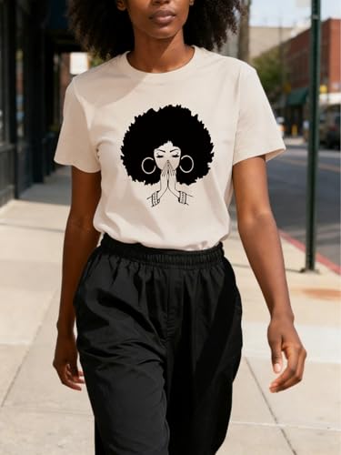 Image of Black History Pajamas, Graphic Matching Sets for Women, Magic Afro American Natural Hair Vintage Melanin T-Shirts and Pants