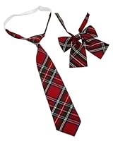 UYRVAPE Set de Krawatte Rot, Tartan Krawatte, Schottenmuster Fliege, Frauen scarf, Accessoire, Kostüm, Karneval, Mottoparty, Weihnachten, für damen herren