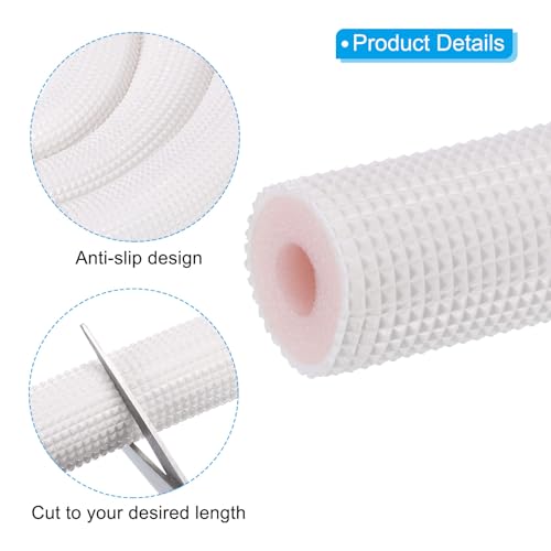 PATIKIL 12mm ID x 10mm T x 1.8m Rohrisolierungsschlauch, Wärmeerhaltung, rutschfeste isolierte Schaumstoffrohrgriff für Klimaanlagen-Wasserrohr, weiß, pink