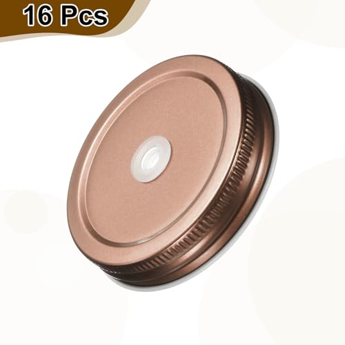 Tapas para tarros Mason de boca regular con acabado oro rosa resistente y elegante 4